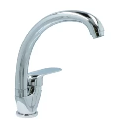 OK Keukenkraan Met Hoog Gebogen Uitloop En Hendel Chroom -Badkamer Winkel 123 8304