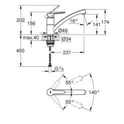 Grohe Keukenkraan Start Eco Met Hendel Chroom 6 Grohe Keukenkraan Start Eco Met Hendel Chroom -Badkamer Winkel 123 8451
