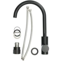 Atlantic Keukenkraan Colin Met Hendel Zwart -Badkamer Winkel 123 8463