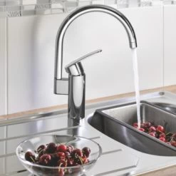 Grohe Keukenkraan Wave Cosmopolitan Met Hendel En C-uitloop Chroom -Badkamer Winkel 123 8536