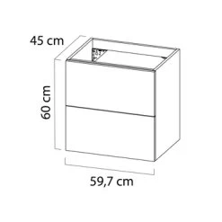 Tiger Badkamermeubel Studio 60cm Hoogglans Wit/witte Waskom Met Vierkante Greep -Badkamer Winkel 123 86