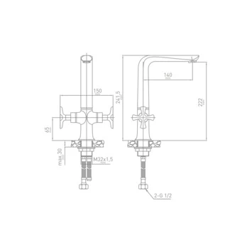 Van Marcke Keukenkraan Sign 2-knops Chroom 2 Van Marcke Keukenkraan Sign 2-knops Chroom - Afbeelding 2