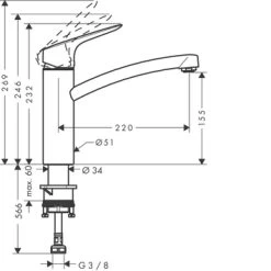 Hansgrohe Keukenkraan MySport M Met Hendel Chroom 7 Hansgrohe Keukenkraan MySport M Met Hendel Chroom -Badkamer Winkel 123 8642