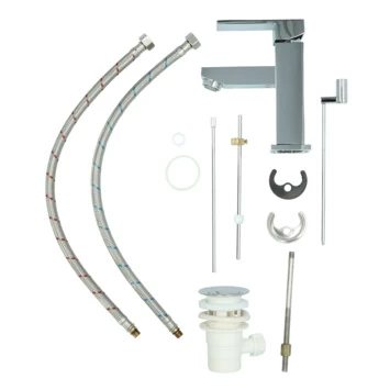 Aqualino Wastafelkraan Panaro Met Hendel En Waste Chroom 12 Aqualino Wastafelkraan Panaro Met Hendel En Waste Chroom - Afbeelding 12