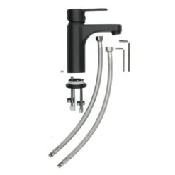 Atlantic Wastafelkraan Parker Met Hendel Zwart 23 Atlantic Wastafelkraan Parker Met Hendel Zwart -Badkamer Winkel 123 8828