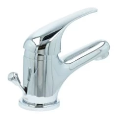 OK Wastafelkraan Met Hendel En Waste Chroom -Badkamer Winkel 123 8853