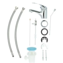 OK Wastafelkraan Met Hendel En Waste Chroom -Badkamer Winkel 123 8854