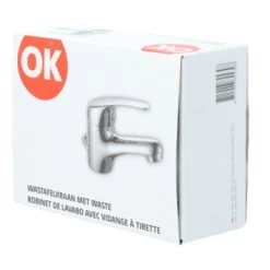 OK Wastafelkraan Met Hendel En Waste Chroom -Badkamer Winkel 123 8855