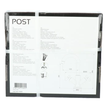 Absolut Wastafelkraan Post 2-knops Zwart 14 Absolut Wastafelkraan Post 2-knops Zwart - Afbeelding 14