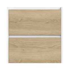 Tiger Reverse Meubelset 60 Cm Met 2 Lades Naturel Eik / Mat Wit Inclusief Oval Wastafel Hoogglans Wit -Badkamer Winkel 123 889