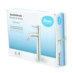 Atlantic Wastafelkraan Spencer Met Hendel RVS 24 Atlantic Wastafelkraan Spencer Met Hendel RVS -Badkamer Winkel 123 8896