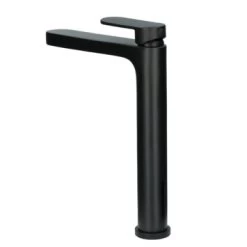 Absolut Wastafelkraan Iode Hoge Uitloop Met Hendel En Waste Zwart -Badkamer Winkel 123 8917