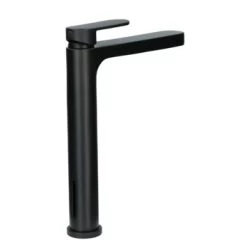 Absolut Wastafelkraan Iode Hoge Uitloop Met Hendel En Waste Zwart -Badkamer Winkel 123 8919