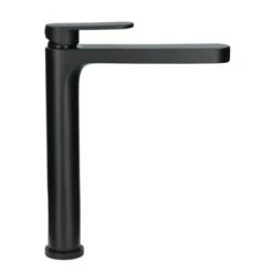 Absolut Wastafelkraan Iode Hoge Uitloop Met Hendel En Waste Zwart -Badkamer Winkel 123 8920