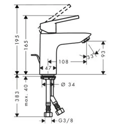 Hansgrohe Wastafelkraan Logis Loop 100 Met Hendel En Waste Chroom -Badkamer Winkel 123 8929