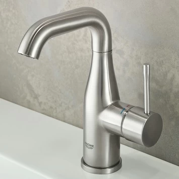 GROHE Wastafelkraan Essence M-size Met Hendel En Waste Supersteel 2 GROHE Wastafelkraan Essence M-size Met Hendel En Waste Supersteel - Afbeelding 2