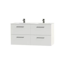 Tiger Badkamermeubel Studio 120cm Hoogglans Wit/matwit Ronde RVS Greep 5 Tiger Badkamermeubel Studio 120cm Hoogglans Wit/matwit Ronde RVS Greep -Badkamer Winkel 123 901