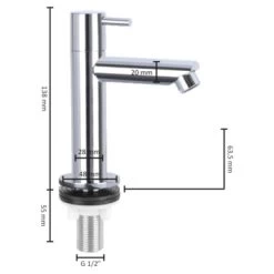 Differnz Fonteinkraan Recht Chroom -Badkamer Winkel 123 9015