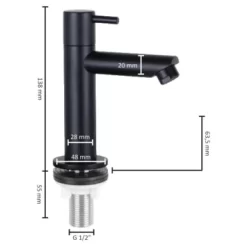 Differnz Fonteinkraan Recht Mat Zwart -Badkamer Winkel 123 9019