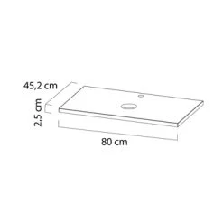 Tiger Maryport Badkamermeubelset 80 Cm Mat Wit Met Licht Eiken Wasblad, Keramische Opzetkom En Matzwarte Grepen -Badkamer Winkel 123 913