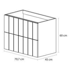 Tiger Maryport Badkamermeubelset 80 Cm Mat Wit Met Licht Eiken Wasblad, Keramische Opzetkom En Matzwarte Grepen -Badkamer Winkel 123 914