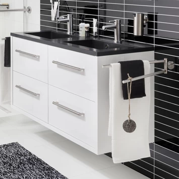 TIGER Boston Kolomkast 40cm Wit Hoogglans Rvs 3 TIGER Boston Kolomkast 40cm Wit Hoogglans Rvs - Afbeelding 3