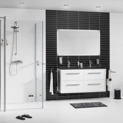 TIGER Boston Kolomkast 40cm Wit Hoogglans Rvs 7 TIGER Boston Kolomkast 40cm Wit Hoogglans Rvs -Badkamer Winkel 123 927