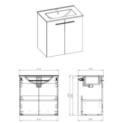 Atlantic Badmeubel Clara 60cm Twee Deuren Hout -Badkamer Winkel 123 93