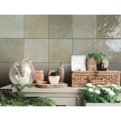 Wandtegel Sava Groen 13x13 Cm 1m² -Badkamer Winkel 123 9380