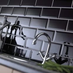 Wandtegel Metro Zwart 10x20 Cm 0,96 M² -Badkamer Winkel 123 9412