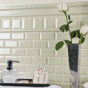 Wandtegel Metro Creme 10x20 Cm 0,96 M² 2 Wandtegel Metro Creme 10x20 Cm 0,96 M² - Afbeelding 2