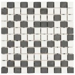 Mozaiek Wit/Zwart/Grijs 30x30cm -Badkamer Winkel 123 9580